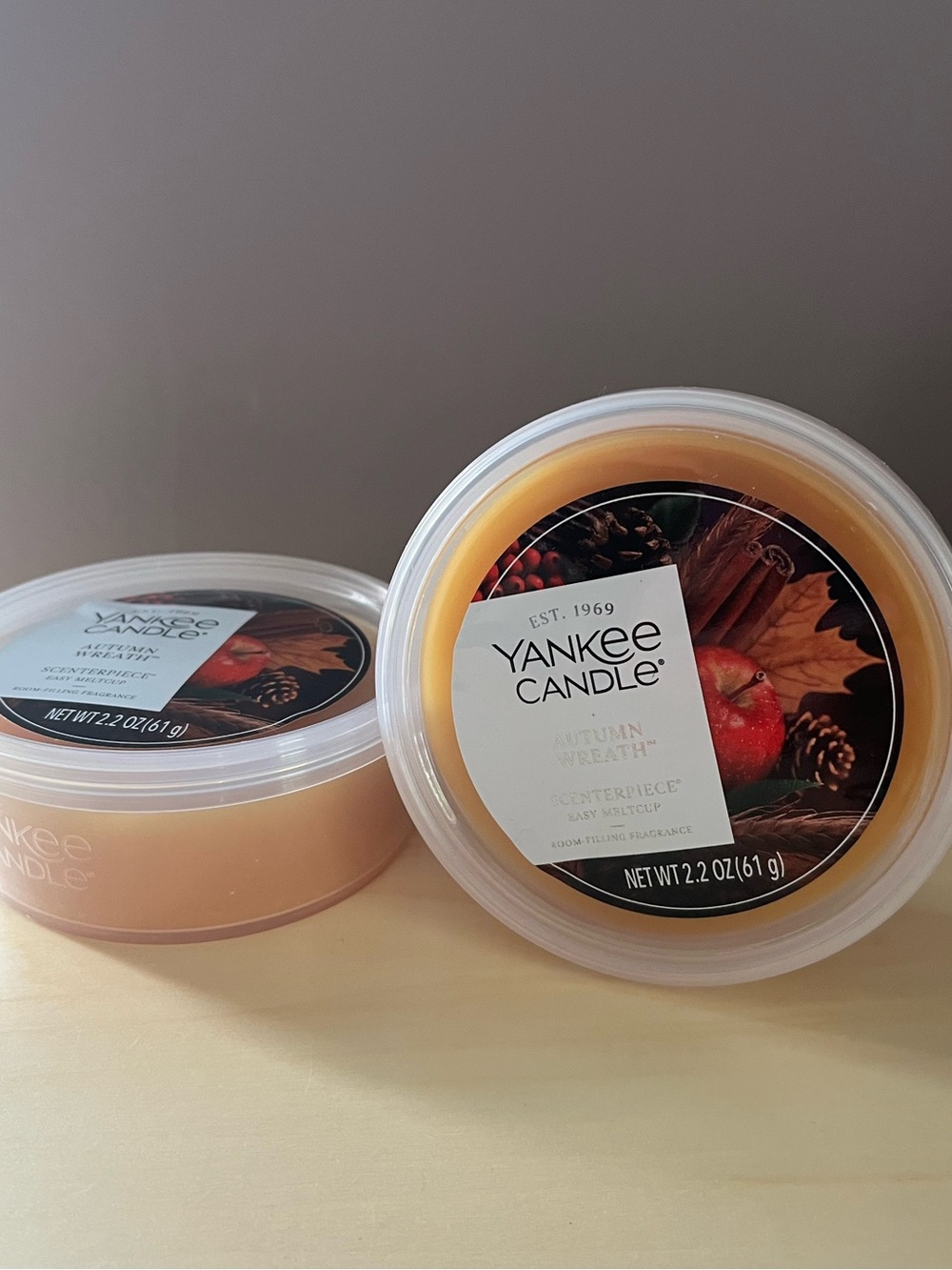 Two New Yankee Candle Autumn Wreath Scenterpiece Wax Melt Cups
